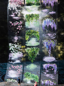 เทปสีน้ำลายจากใบไม้ ลายดอกไม้ ลายลำแสงน้ำ ลายพืช ลายทราย สำหรับตกแต่งบล็อกนิตยสาร อุปกรณ์ตกแต่งบล็อกนิตยสาร เทปสีน้ำลายจากใบไม้