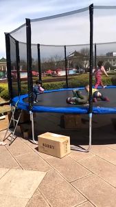 แทมโพลีน 5-10 ฟุต แทรมโปลีน กระโดด แทรมโพลีนเด็ก แทรมโบลีน สีน้ำเงิน กีฬากลางแจ้ง กีฬาและความบันเทิง