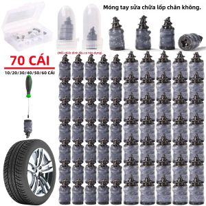 Bộ Sửa Chữa Lốp Chân Không Đa Năng 70-10 CÁI Dành Cho Ô Tô Xe Máy Xe Tay Ga - Bộ Sửa Chữa Lốp Không Săm Không Keo Với Móng Cao Su
