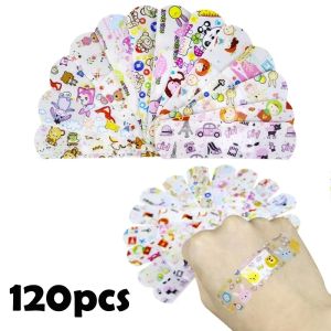 120pcs Waterproof Hemostatic Childrens Bandage Cartoon Animal Pattern Elastic Bandage Breathable Bandage Wound Plaster