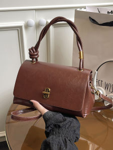 Fashionable Casual Commuter Multi-Layer Handbag Shoulder Crossbody Bag Simple Elegant Hand-Held Bag for Women