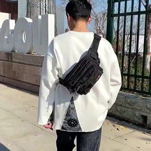 Fashion Sports Bags For Men Belt Bag Crossbody Shoulder Bags Multiple zipper pockets large capacity Nylon Waterproof #0826