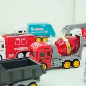 Bộ đồ chơi 9 xe ô tô mô hình công trình chạy đà cho bé giúp bé nhận biết các phương tiện giao thông