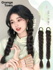 JUZITING | Natural Look Braided Ponytail & Side Bun Wigs