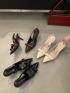 French Apricot Color Pointed Toe Grace High Heels