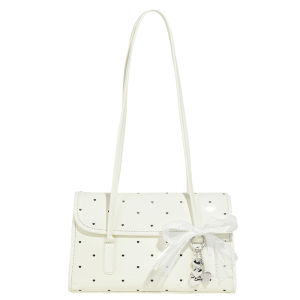 Raccoon Blue French Polka Dot Underarm Bag Womens 2025 New Autumn Winter Luxury Simple Fashion Single Shoulder Bag