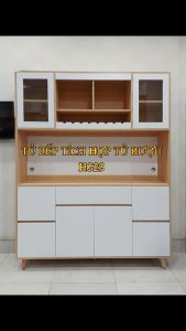 Tủ Bếp Gỗ Để Đồ Nhiều Ngăn Đa Năng Tích Hợp Tủ Vang Thương Hiệu SIB Decor KG29