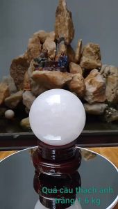 Quả Cầu Phong Thủy Đa Thạch Anh Tự Nhiên Màu Trắng - Trang Trí Bàn Làm Việc - Vật Phẩm Phong Thuỷ