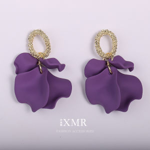 Original Designer Purple Flower Earrings Luxury Sensation Personality Super Fairy Light Luxury Atmosphere New 2025 Ear Jewelry