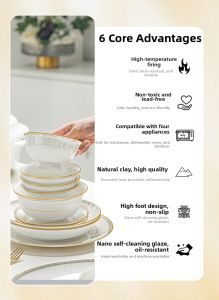 mornenjoy | Elegant Luxury Tableware Set for Home Use or Moving Gifts