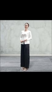 SÉT ÁO LẺ BÀ BA TAY DÀI NÚT BỌC BÁNH Ú CHẤT LIỆU GẤM 2 DA HOA VĂN NỔI QUẦN LỤA LATIN MÁT MỊN KẾT HỢP TÚI TRONG PHONG CÁCH LỊCH LÃM SANG TRỌNG HIỆN ĐẠI MẪU MỚI