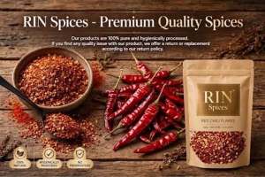 RIN Spices Premium Red Chili Flakes - 100% Natural Hygienically Processed No Preservatives