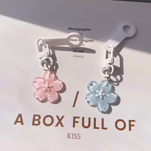 BW-C1286 Gantungan Kunci Jelly Bunga Sakura Korea Ganci Liontin Lucu Hadiah Pasangan Sahabat