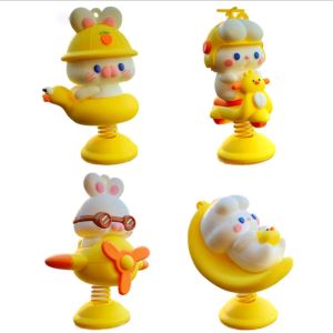 Phụ kiện lò xo gắn mũ bảo hiểm đầu xe chủ đề thỏ trắng lắc lư mới nhất 2024