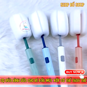 Cọ rửa ly cao cấp E33 bằng mút xốp đa năng làm sạch chai cốc thủy tinh TTNTE33
