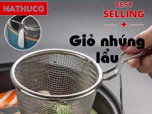Giỏ lưới nhúng lẩu mì chiên vớt ráo dầu mỡ vợt lưới vớt đồ ăn tiện dụng thép không gỉ giỏ lọc đồ ăn Giỏ rổ cài nhúng lẩu vớt đồ ăn
