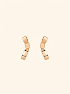 Helas | Light Luxury 9K Rose Gold Ribbon Earrings
