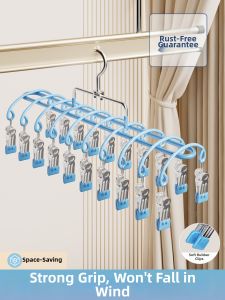 XUANG | Stainless Steel Multi-Clip Sock Hanger Laundry Rack Windproof