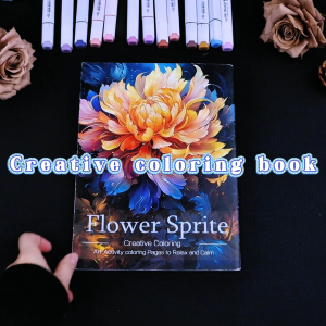 Saddle Stitch Coloring Book 180 Degree Lay Flat 160GSM Thickened Paper No Bleed Through Stress Relief Art Drawing Book for Kids Adults Beginners