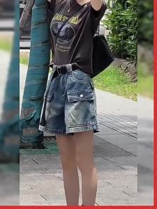 XIANGHOUMINCHU | A-line Stylish Wide Leg Casual Denim Shorts