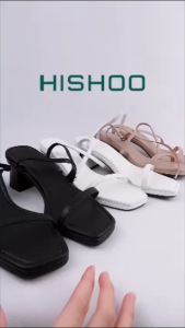 Giày Cao Gót Sandal Đi Học Mặc Áo Dài Váy Quai Mảnh Cao 5cm 5p Hishoo Đế Vuông May Chỉ Cao Cấp VNXK Ulzzang S026