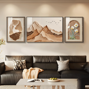 YIBIYIHUA | Modern Minimalist Abstract Scenery Living Room Triptych Decorative Paintings