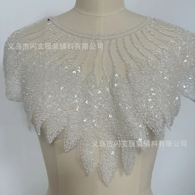 Miếng Dán Vải Thêu Ren Viền Hoa Đính Đá Chất Liệu Dày Tự Làm Dành Cho Trang Phục Nữ