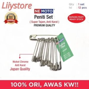 PENITI HIJAB PREMIUM STAINLESS NEMOTO ANTI KARAT ISI 12PCS WARNA NICKEL RENCENGAN LUSIN RENCENG JARUM PENTUL KLIP PENTIL MOTEK SANGAT TAJAM ASAL KOREA UNTUK KERUDUNG JILBAB WANITA AKSESORIS BERKUALITAS BAGUS BAIK MURAH PEREMPUAN HEAD PIN PINS HAKATORI