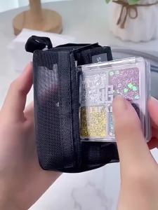 WHPHous | 1PC Travel Mesh Cosmetic Bag Zipper Makeup Bag For Women Wash Toiletry Bag Makeup Organizer Portable Storage Pouch