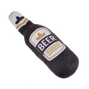 Durable Eco-friendly Squeaky Interactive Dog Chew Toys Beer Shaped Stylish Dog Plush Toys Wine Bottle Shaped Funny Dog Toys
