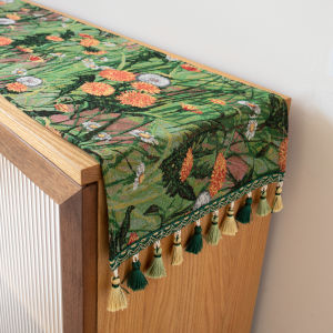 Table Runner Fancy French Pastoral Accessible Luxury American Retro Thickened Cotton and Linen TV Cabinet Chest of Drawers Tablecloth Dining Table Cover Cloth