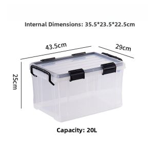 Large Transparent Plastic Storage Box Thickened Household Organizer Box Dormitory Book Miscellaneous Items Storage Container with Lid