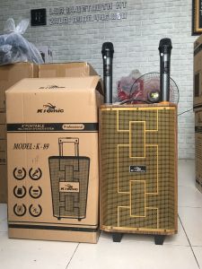 (BẢNG NÂNG CẤP 2023) Loa Vali Kéo Bluetooth Di Động Kiomic K89 chỉnh Bass Treble Reverb.Kèm 2 Micro Không Dây Karaoke