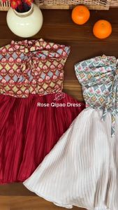 LEWIS EMMA - Rose Qipao Dress (2-14 Tahun) Dress Anak Perempuan / Dress Anak Perempuan Tanpa Lengan