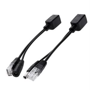 2PCS Passive PoE Injector & Splitter Kit with 5.5x2.1mm DC Connector 12V-48V Power Adapter for IP Camera Network Devices