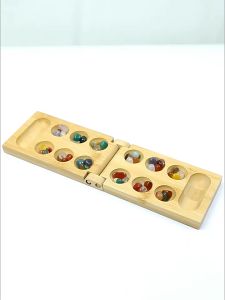 Portable Mancala Game: A Fun & Educational Wooden Chess Set for Kids