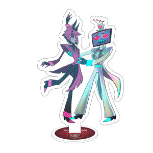 Bandai | For Hazbin Velvet Alastor Vox Valentino Lucifer Adam The Exorcist 15CM Acrylic Stand Sending Friends Gift Desktop Ornament