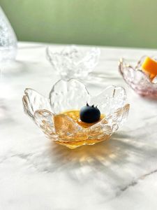 Afternoon Tea Japanese Style Sakura Glass Sauce Dish Precise Small Bowl Home Use Vinegar Dish Hot Pot Dipping Sauce Dish