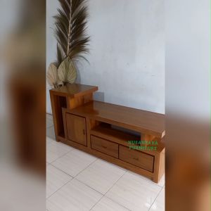 Meja TV Kayu Jati Model Minimalis
