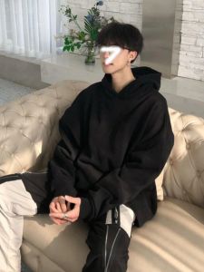 เสื้อฮู้ดคอกลมแขนยาวทรงหลวมสไตล์ย้อนยุคแบบย้อนยุคสไตล์อเมริกันสำหรับผู้ชาย เสื้อคลุมกันหนาวแบบลำลองสำหรับฤดูใบไม้ผลิและฤดูใบไม้ร่วง