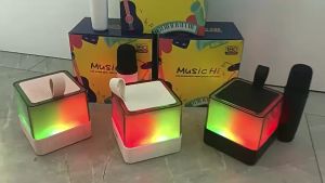 Zeus Mini Karaoke RGB LED Bluetooth Wireless Microphone Portable Speaker Amplifier W/ Mic 3 Colors