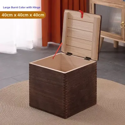 Pure Solid Wood Storage Bench Multi-Functional Seating Home Shoe Changing Bench Retro Small Stool Family Storage