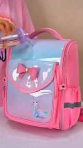 Tas Ransel Sekolah Anak Perempuan Laki Laki TK SD Schoolbag PU Leather Impor Waterproof