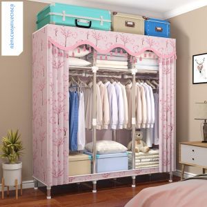 ชั้นวางเสื้อผ้าแบบติดผนัง ชั้นวางของ ตกแต่งห้องนอน ห้องเช่า ขนาดเล็ก แขวนเสื้อ ตู้เสื้อผ้า ตู้เสื้อผ้า ตกแต่งเตียง