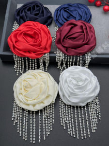 Shiny Tassel Twist Rose DIY Suit Clothing Pillow Decoration Brooch Pin Fastener Fabric Accessories Fashionable Home Decor