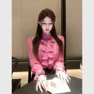Elegant Pink Blouse Floral Design