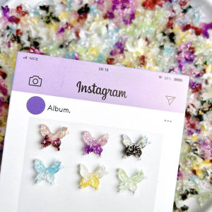 ของตกแต่งเล็บเรซิ่นรูปผีเสื้อเรืองแสง 50 ชิ้น 3 มิติ สีสันสดใส นุ่มนวล สำหรับงาน DIY