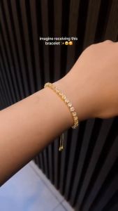 Tala 18K Gold Chain Bracelet Kyle Inspired Birthstone Simple Adjustable Hand Jewelry String For Women Premium Gift Box