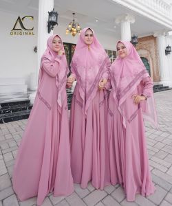 gamis syari rania (anak) BY AC COLLECTION set hijab printing premium