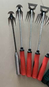 Alat Pencabut Rumput 4T-11T(Alat Pembersih Halaman) - Gagang Karet Padat Mata Baja Tempa